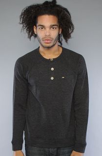 Obey The Bowen Henley Sweatshirt in Heather Black