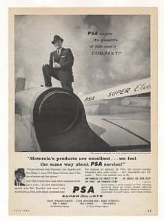 1962 Motorola Donald F Brickley PSA Airlines Super Electra Jet Ad