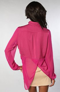 Free People The Best of Both Worlds Buttondown Top in Hot Raspberry