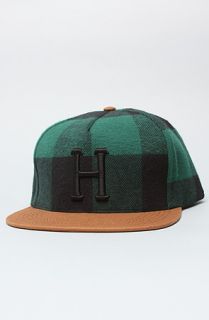 HUF The Classic H Buffalo Check Snapback Cap in Green