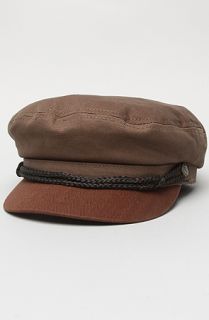 Brixton The Fiddler Hat in Charcoal and Brown Bill