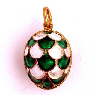 Russian Imperial Jewelry Handmade Sterling Silver Egg Pendant Faberge