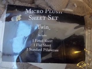 Plush Fleece Micro Plush Chocolate Twin Sheet Set