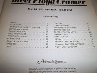 Floyd Cramer Meet Floyd Cramer Deluxe Music Album Song Book 1968