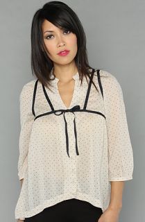 Free People The Tie Me Up Blouse in Bone Combo