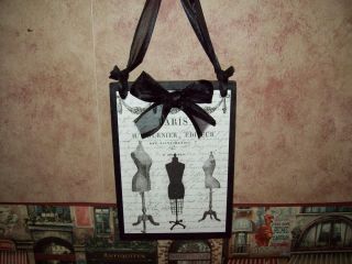 Paris decor dress forms plaque sign French decor wall hanging