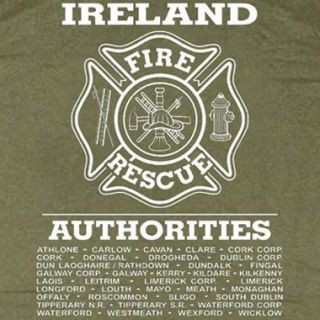 Ireland Fire & Rescue T shirt 2XL Green Color