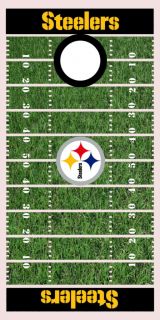 Pittsburgh Steelers Football Field Cornhole Game Decal Set