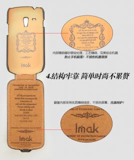 IMAK Black Genuine Leather Flip Case + LCD Guard For Samsung Galaxy S