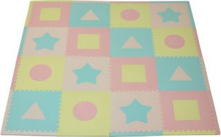 Colored SHAPES Eva Foam Playmat Floor Mat Set by Tadpoles NEW