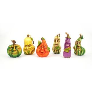 PUMPKINS & Gourds 6 Figurines Halloween Fall Harvest HALLOWEEN