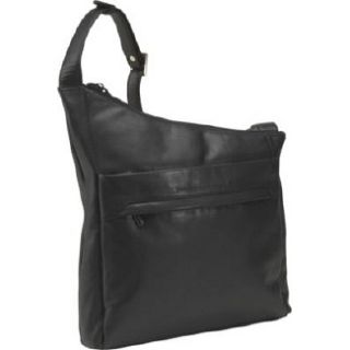 Handbags Derek Alexander Leather North/South Angled Hobo Black Shoes