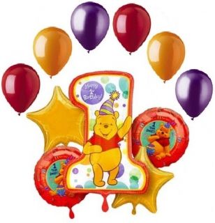 Winnie Pooh 1st First Birthday Balloon Bouquet Party Decoration Gift