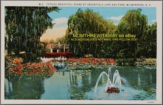  North Carolina Wilmington Greenfield Park Vintage Lin Postcard
