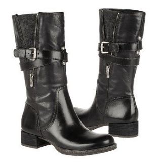 Womens Naya Saffron Black Leather 