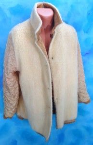 Vtg 1970s Size Med FINGERHUT Tan Brown Corduroy Suede Jacket Fleece