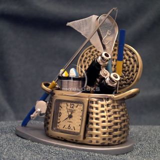 Miniature Clocks Fishing Creel Equipment Mini Clock