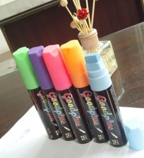 Neon Fluorescent Liquid Chalk Marker Pen Board Sign 15mm 8pcs