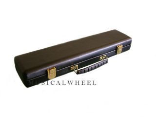 High Quality Flute Case Black Faux Leather C Foot New