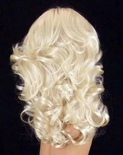 Farrah Fawcett Platinum Blonde 613A 70s Shag Farah Wig