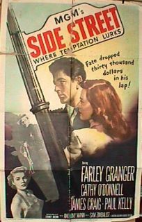 Film Noir Classic Farley Granger Side Street 1 Sht 27x41