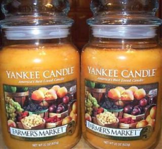 Lot of 2 Yankee Candle 22 oz Jars Farmers Market