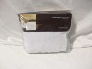 hudson park italian percale queen fitted sheet color white retail