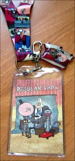 Regular Show Staff Mordecai Rigby Lanyard Neck Strap with Rubber Charm