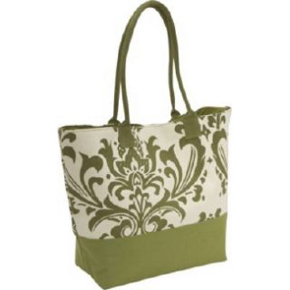 Handbags Earth Axxessories Damask Canvas Tote Olive 