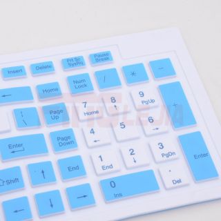  Folding Roll Up Silicone Portable Waterproof Keyboard Blue C