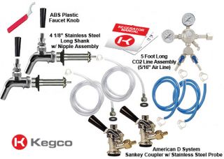 Kegco Premium Stainless Kegerator Kit 2 Faucet 2PSCK NT