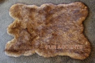  Rug Brown Faux Fur Bear Sheepskin Accent Throw New Animal Pelt Rug