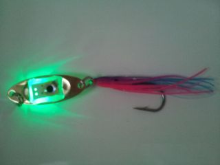 Salmon Fishing Lure Pink and Blue Michael Bait with a Flashing Lure