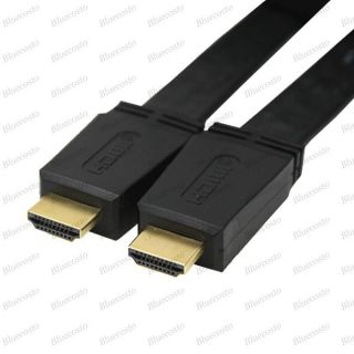 Black 0 3M 1ft V1 4 Flat HDMI Male Cable 1080p 3D Gold for HDTV PS3