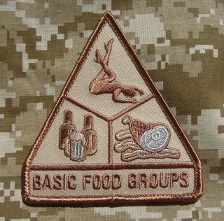 Basic Food Groups Army Morale Desert Camo Velcro Patch