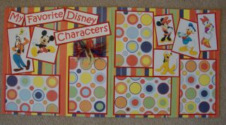 Disney premade scrapbook pages MY FAVORITE DISNEY CHARACTERS NEW