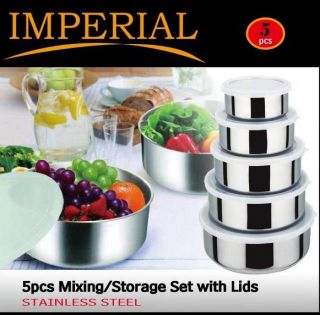 Pcs Stainless Steel Food Storage Container Mixing Bowl Set with Air
