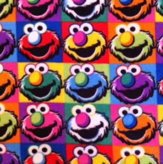  AWESOME COLORFUL ELMO ALL OVER SESAME STREET FLEECE FABRIC BY THE YARD
