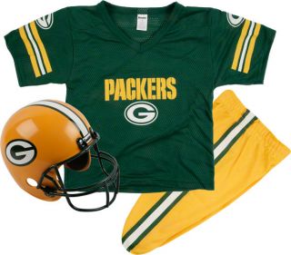 Green Bay Packers Kids Youth Football Helmet Uniform Set