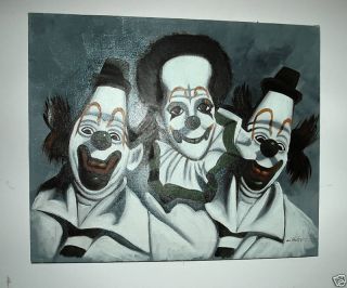 Clowns Lou Jacobs Felix Adler Oil Painting Shelton