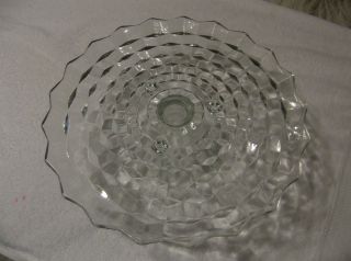 Fostoria American Pedestal Cake Plate Stand Clear Glass exc cond