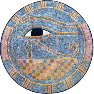 Egyptian Medallion Mosaic Pattern Tile Stone Art Floor