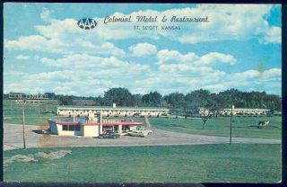 KS, Fort Scott, Kansas, Colonial Motel & Restaurant, Tichnor Bros No K