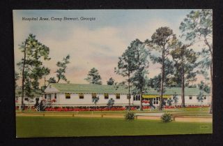 1940s Hospital Area Camp Army Fort Stewart GA Tattnall Co Postcard