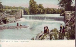 Fort Worth TX City Park Dam Vintage Postcard