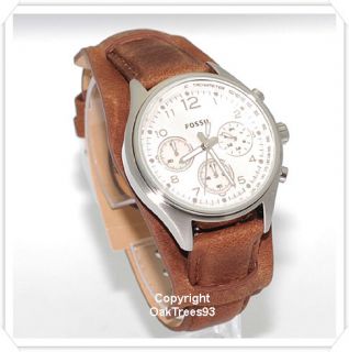 Fossil Womens Chronograph Flight Leather Watch CH2795