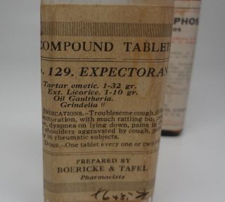  Glass Medicine Bottles for Ferrum Phos and Compund Tablets with corks
