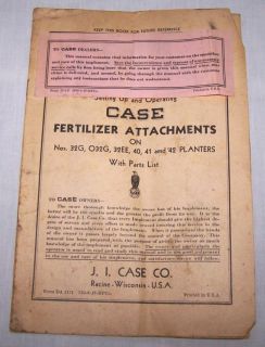 Vintage J I Case Manual Fertilizer Attachments Horse