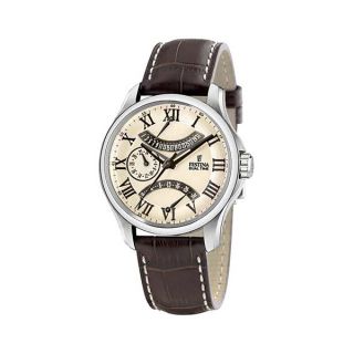 Festina Dual Time Retro Grade f16275/4 Stainless Steel Case Brown