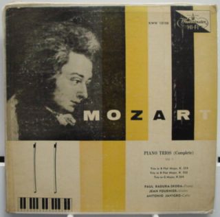Westminster 1956 SKODA FOURNIER JANIGRO mozart piano trios LP VG  XWN